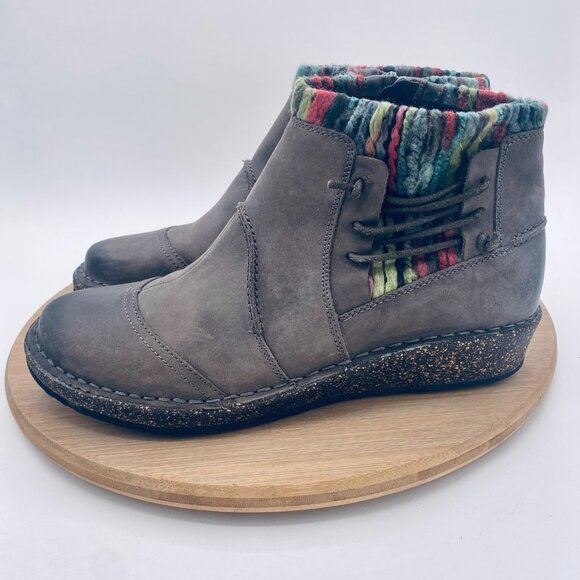 Aetrex Boots Womens 8.5 Gray Leather Orthotic Ankle Zip Tessa - Picture 6 of 12